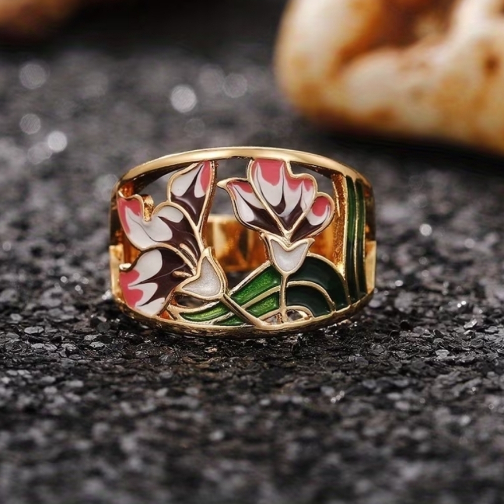 Enamel Flower Ring